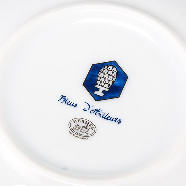 Hermes Bleus d'Ailleurs Bread Plate 16 cm Set of 2 blue porcelain cake dessert