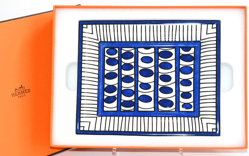 Hermes Bleus d'Ailleurs Change tray porcelain Ashtray blue plate tableware
