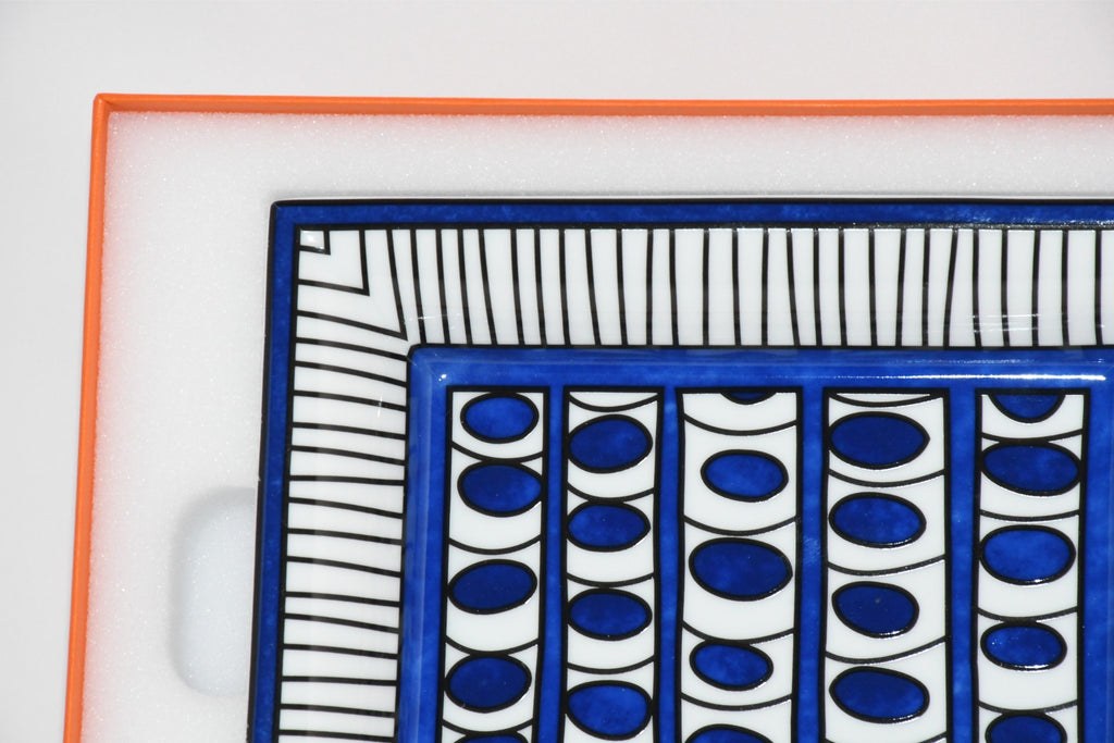 Hermes Bleus d'Ailleurs Change tray porcelain Ashtray blue plate tableware