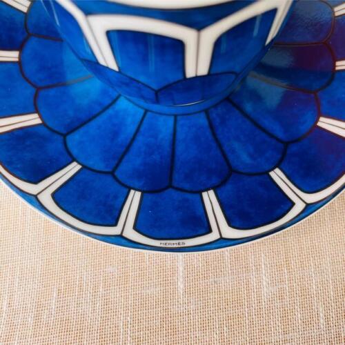 Hermes Bleus d'Ailleurs Demitasse Cup and Saucer 2 set blue espresso coffee 100 ml R08
