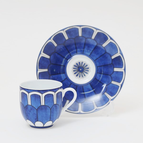 Hermes Bleus d'Ailleurs Demitasse Cup and Saucer 2 set blue espresso coffee 100 ml