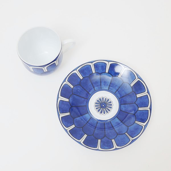 Hermes Bleus d'Ailleurs Demitasse Cup and Saucer 2 set blue espresso coffee 100 ml