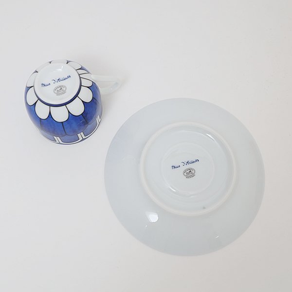 Hermes Bleus d'Ailleurs Demitasse Cup and Saucer 2 set blue espresso coffee 100 ml