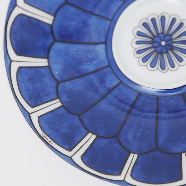 Hermes Bleus d'Ailleurs Demitasse Cup and Saucer 2 set blue espresso coffee 100 ml