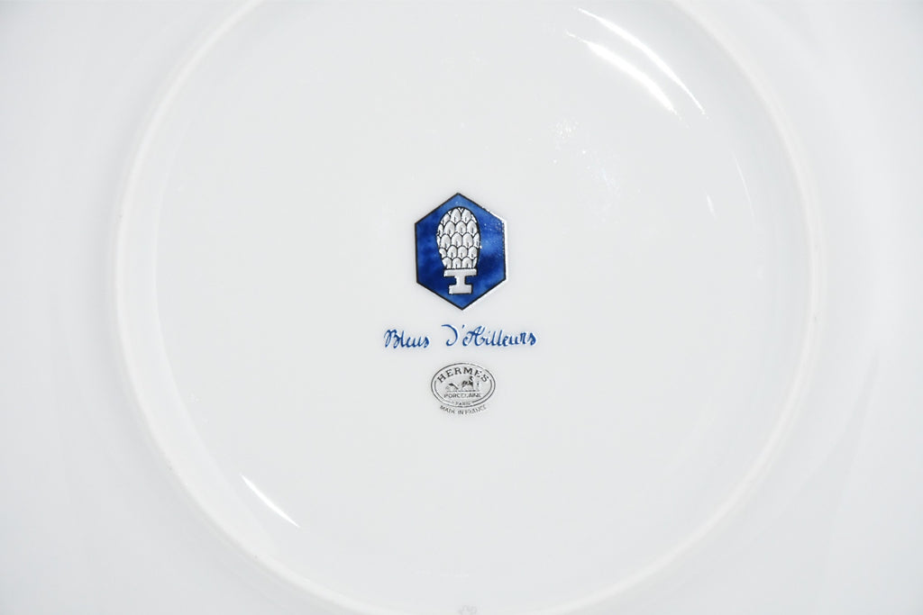 Hermes Bleus d'Ailleurs Dessert Plate 22 cm blue porcelain dinner 8.75" M03