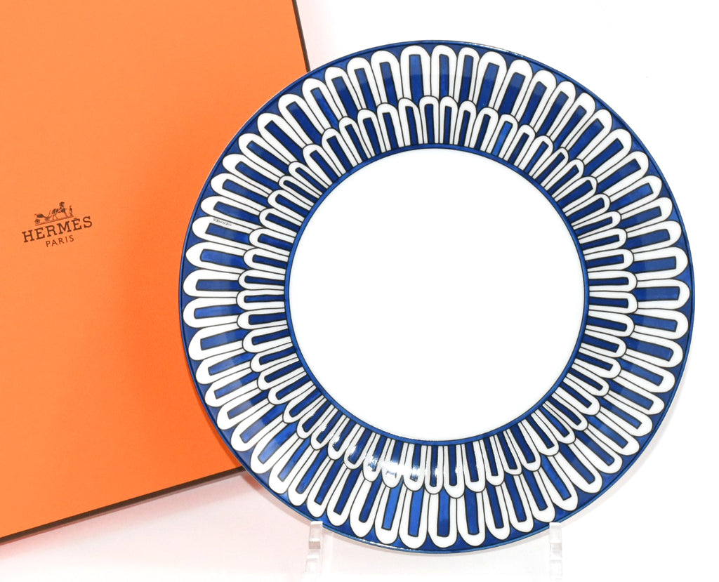 Hermes Bleus d'Ailleurs Dessert Plate 22 cm blue porcelain dinner 8.75" M03