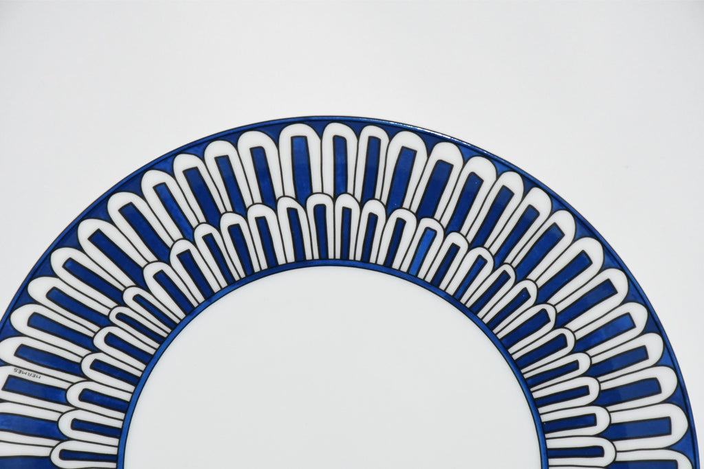 Hermes Bleus d'Ailleurs Dessert Plate 22 cm blue porcelain dinner 8.75" M03