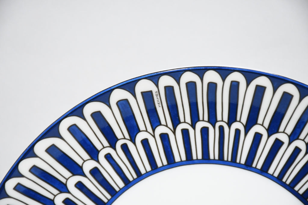 Hermes Bleus d'Ailleurs Dessert Plate 22 cm blue porcelain dinner 8.75"