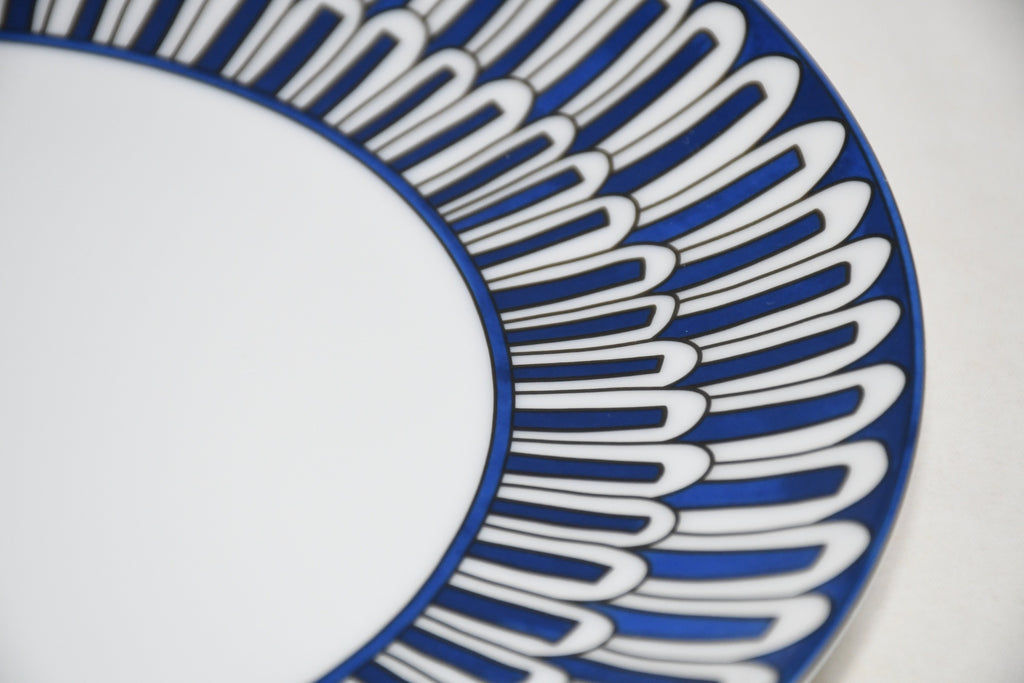 Hermes Bleus d'Ailleurs Dessert Plate 22 cm blue porcelain dinner 8.75"