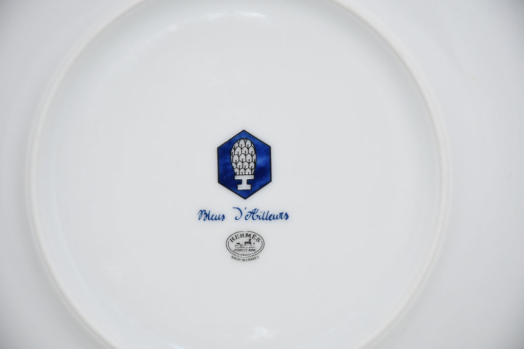 Hermes Bleus d'Ailleurs Dessert Plate 22 cm blue porcelain dinner 8.75"