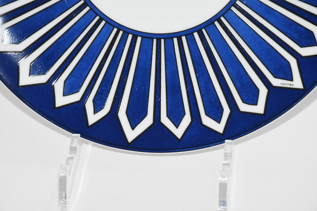Hermes Bleus d'Ailleurs Dinner Plate 27 cm Set of 2 porcelain tableware blue EX+