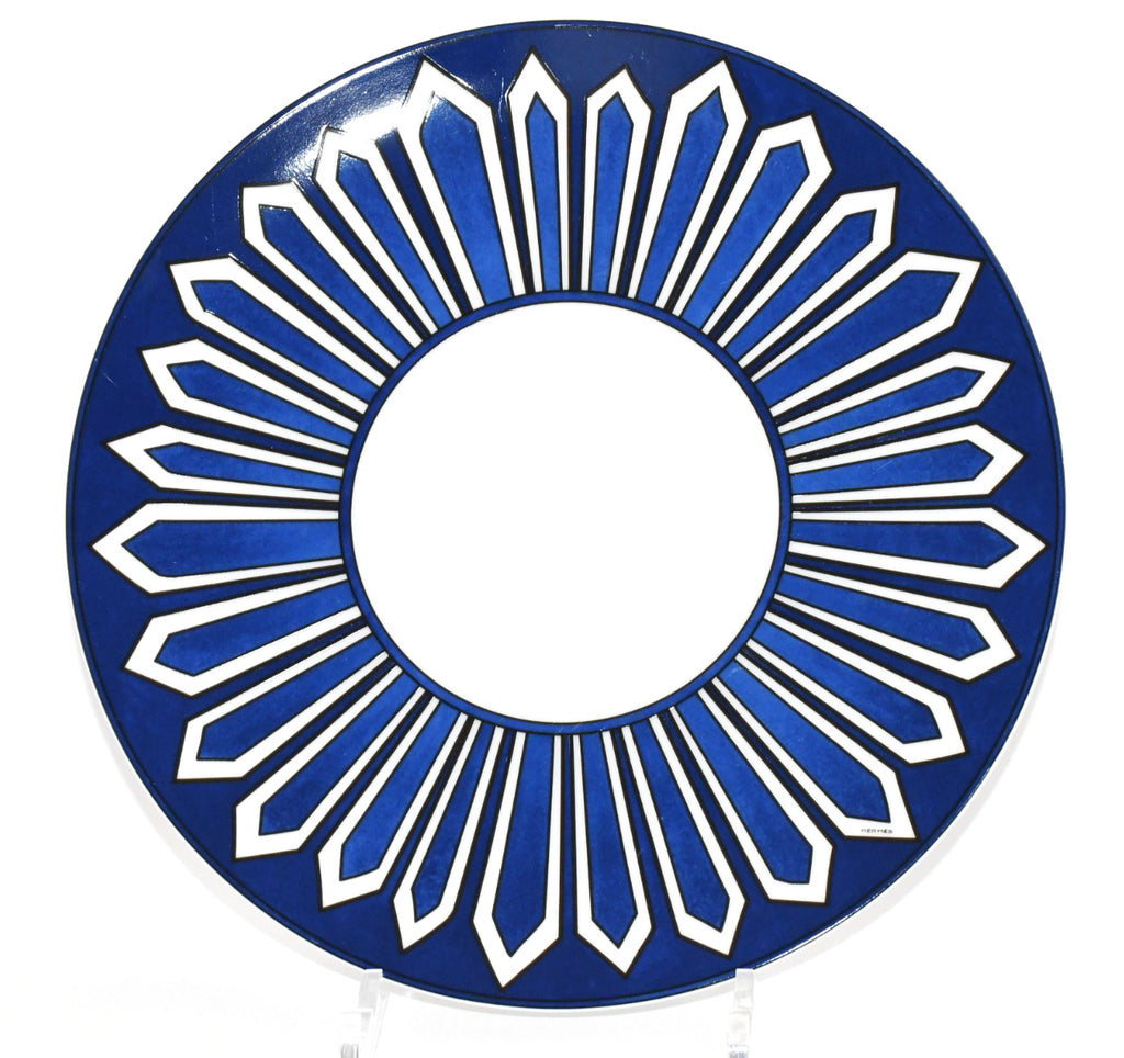 Hermes Bleus d'Ailleurs Dinner Plate 27 cm Set of 2 porcelain tableware blue EX+