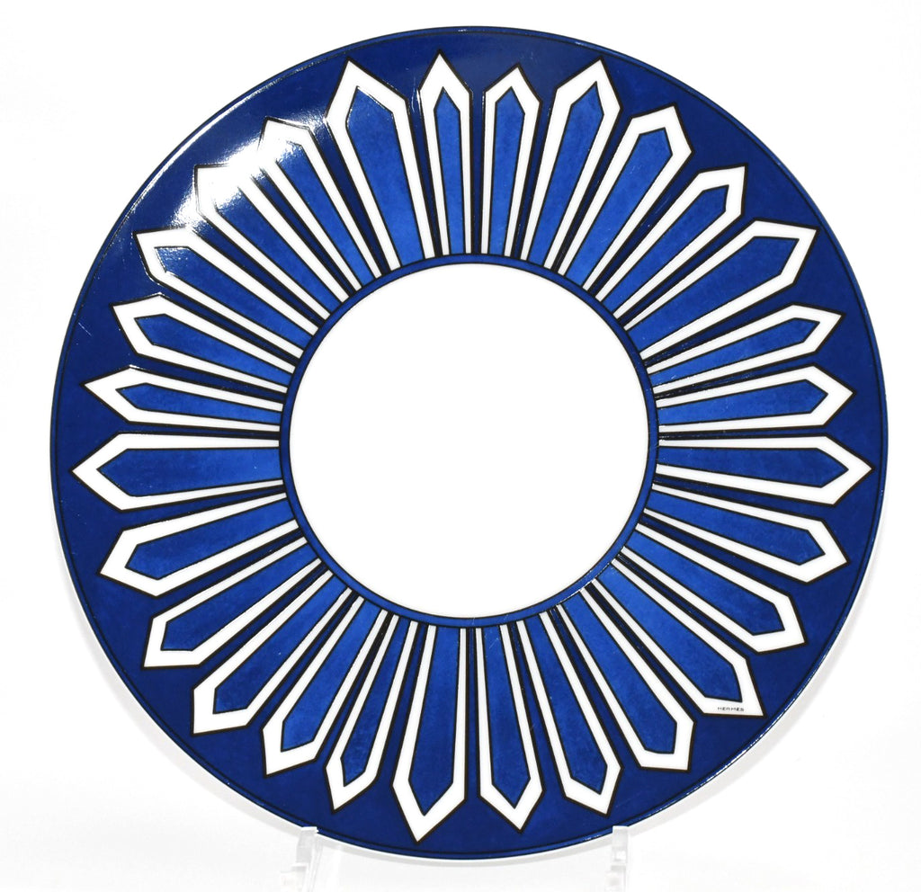 Hermes Bleus d'Ailleurs Dinner Plate 27 cm Set of 2 porcelain tableware blue EX+