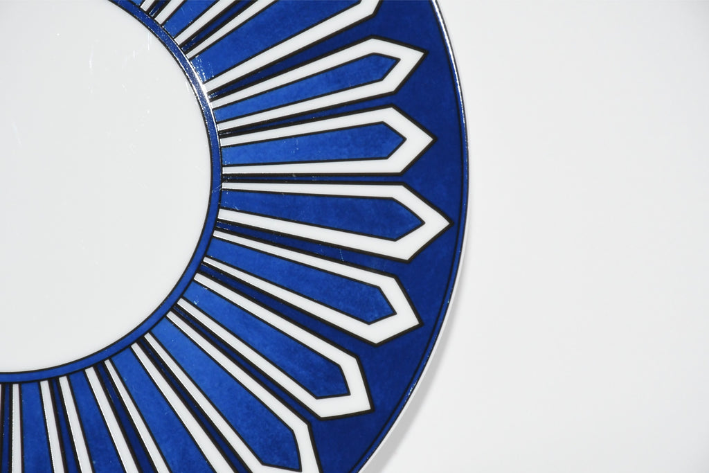 Hermes Bleus d'Ailleurs Dinner Plate 27 cm Set of 2 porcelain tableware blue EX+