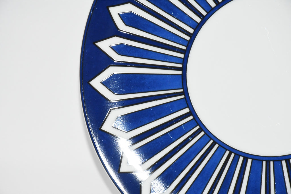 Hermes Bleus d'Ailleurs Dinner Plate 27 cm Set of 2 porcelain tableware blue EX+