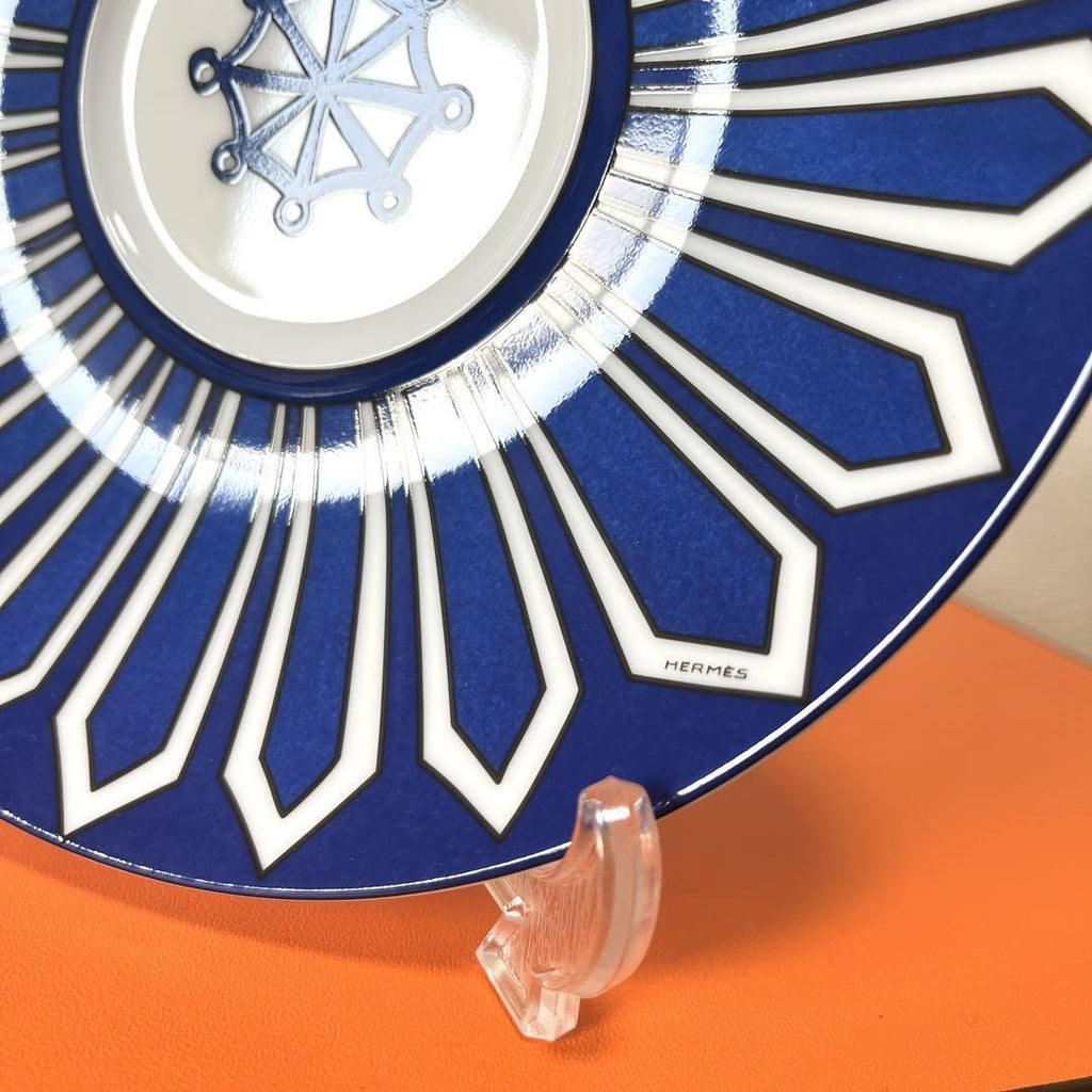 Hermes Bleus d'Ailleurs Morning Cup and Saucer blue porcelain soup tea coffee 370 ml