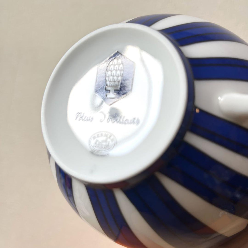 Hermes Bleus d'Ailleurs Morning Cup and Saucer blue porcelain soup tea coffee 370 ml
