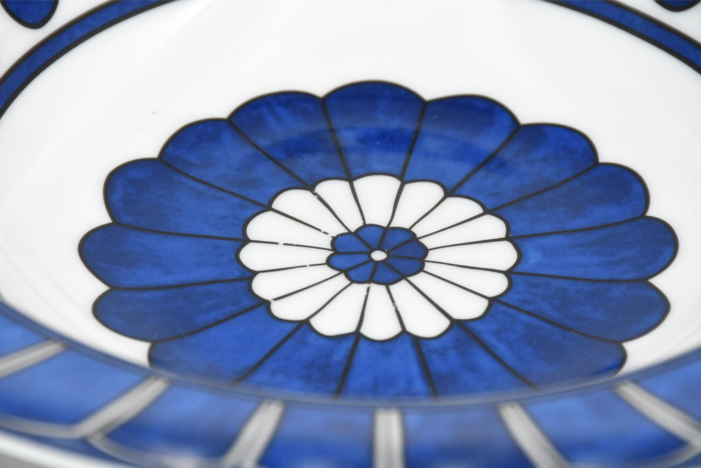 Hermes Bleus d'Ailleurs Pasta Plate 24 cm porcelain soup dinner Ex