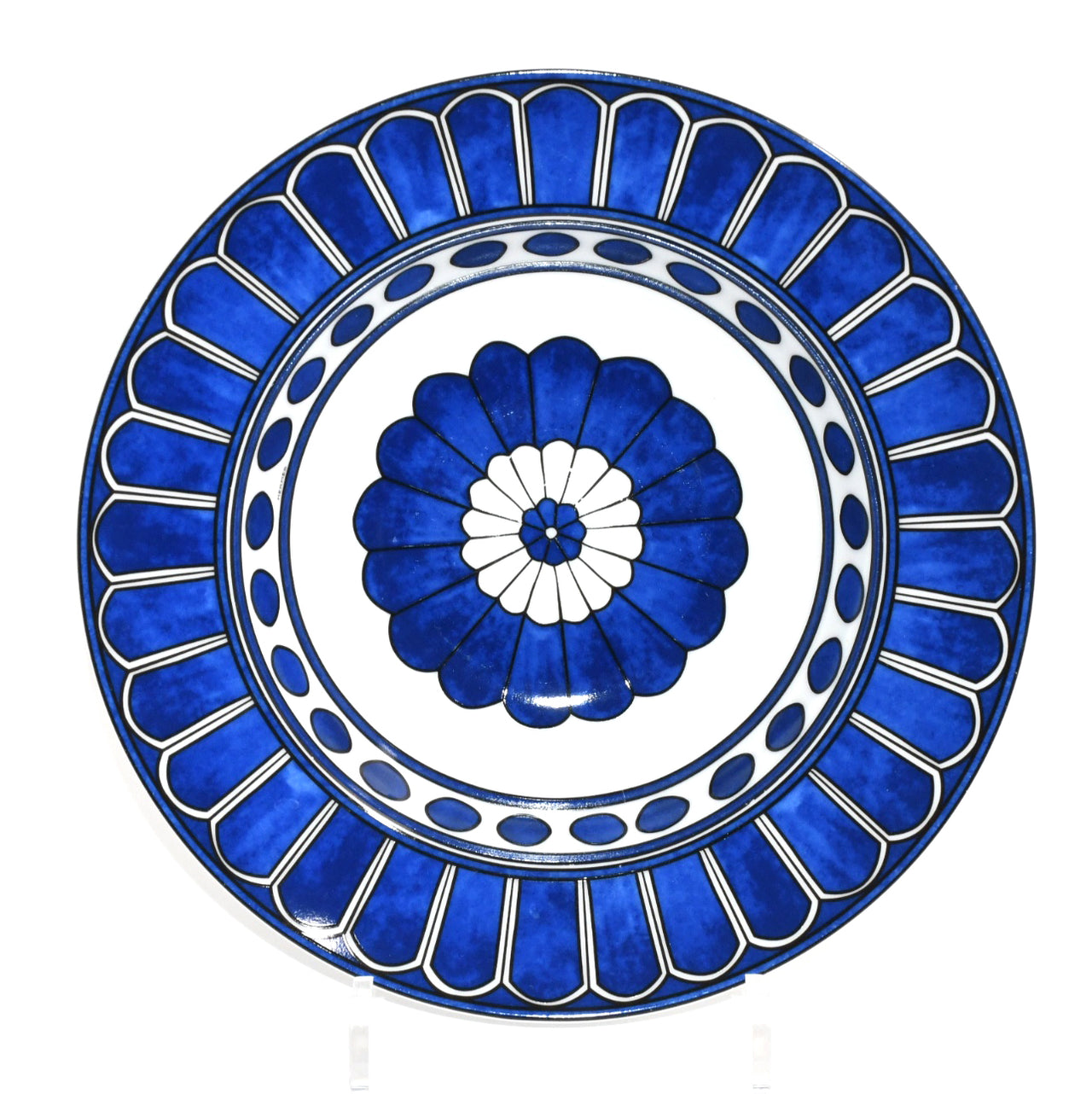Hermes Bleus d'Ailleurs Pasta Plate 24 cm porcelain soup dinner Ex