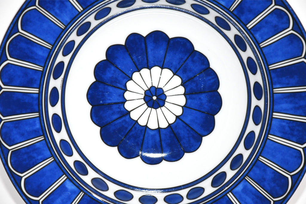 Hermes Bleus d'Ailleurs Pasta Plate 24 cm porcelain soup dinner Ex