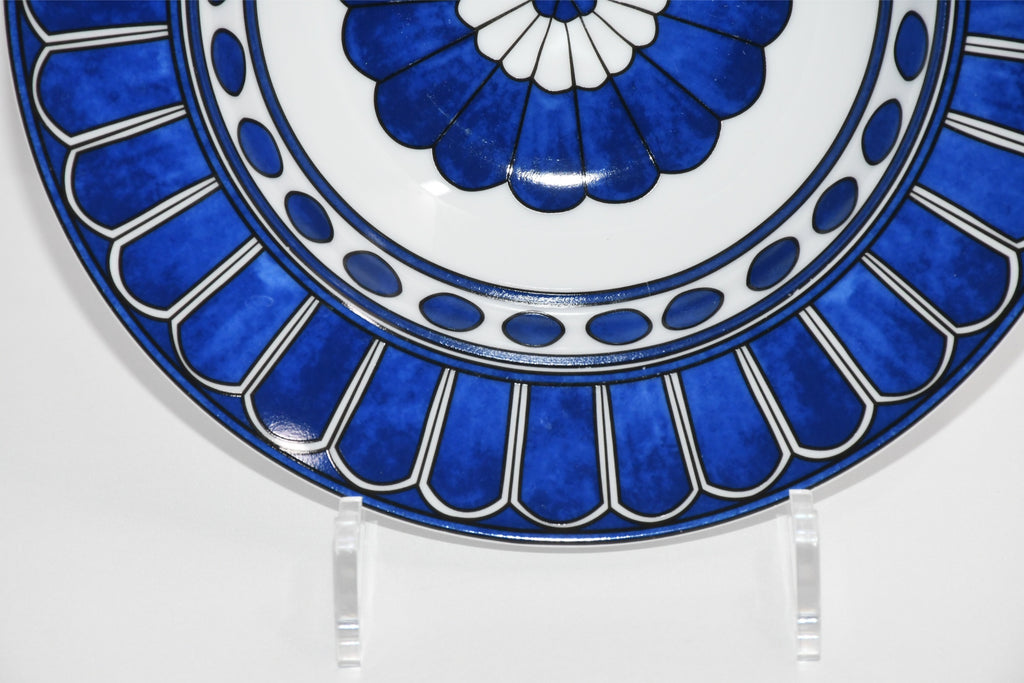 Hermes Bleus d'Ailleurs Pasta Plate 24 cm porcelain soup dinner Ex