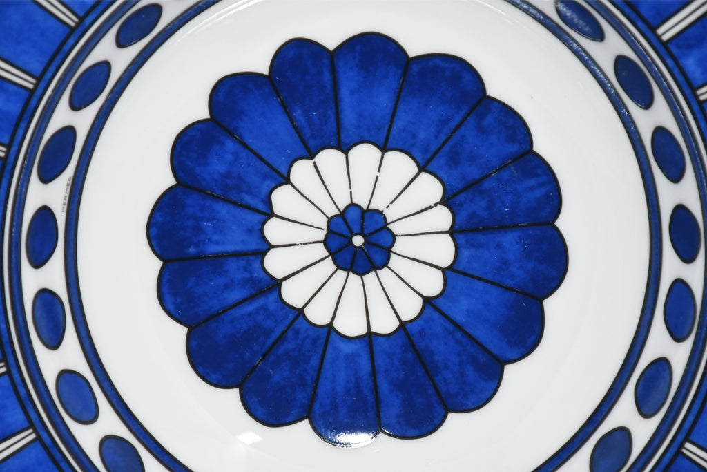 Hermes Bleus d'Ailleurs Pasta Plate 24 cm porcelain soup dinner Ex