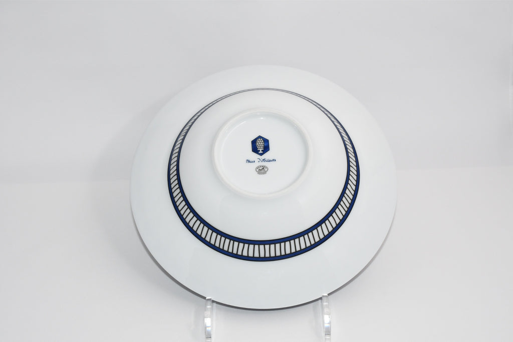 Hermes Bleus d'Ailleurs Pasta Plate 24 cm porcelain soup dinner Ex