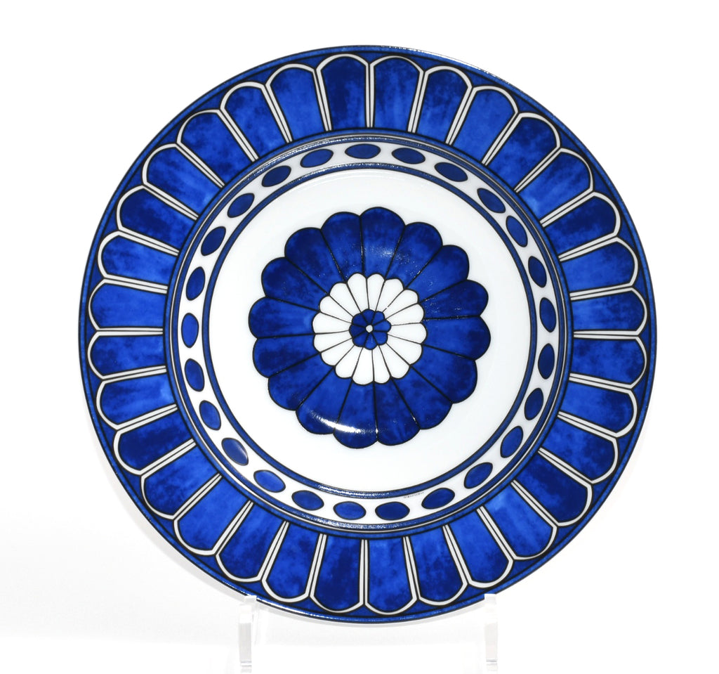 Hermes Bleus d'Ailleurs Pasta Plate porcelain blue soup dinner 24 cm