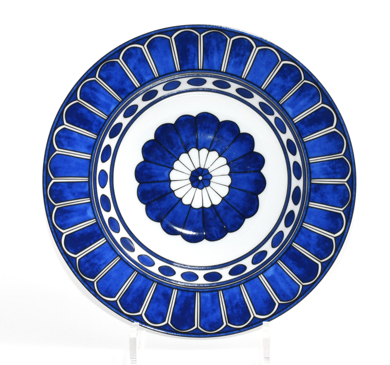 Hermes Bleus d'Ailleurs Pasta Plate porcelain blue soup dinner 24 cm