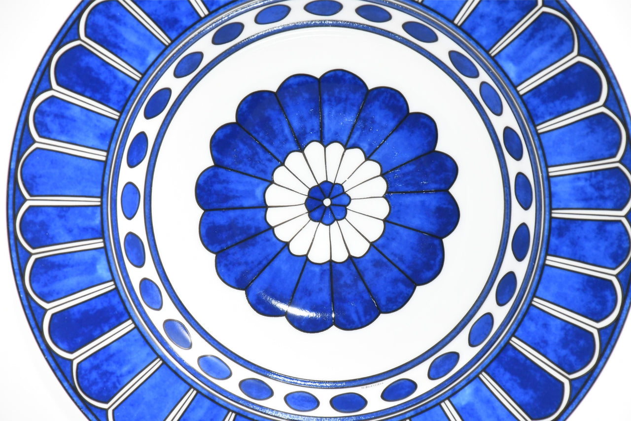 Hermes Bleus d'Ailleurs Pasta Plate porcelain blue soup dinner 24 cm