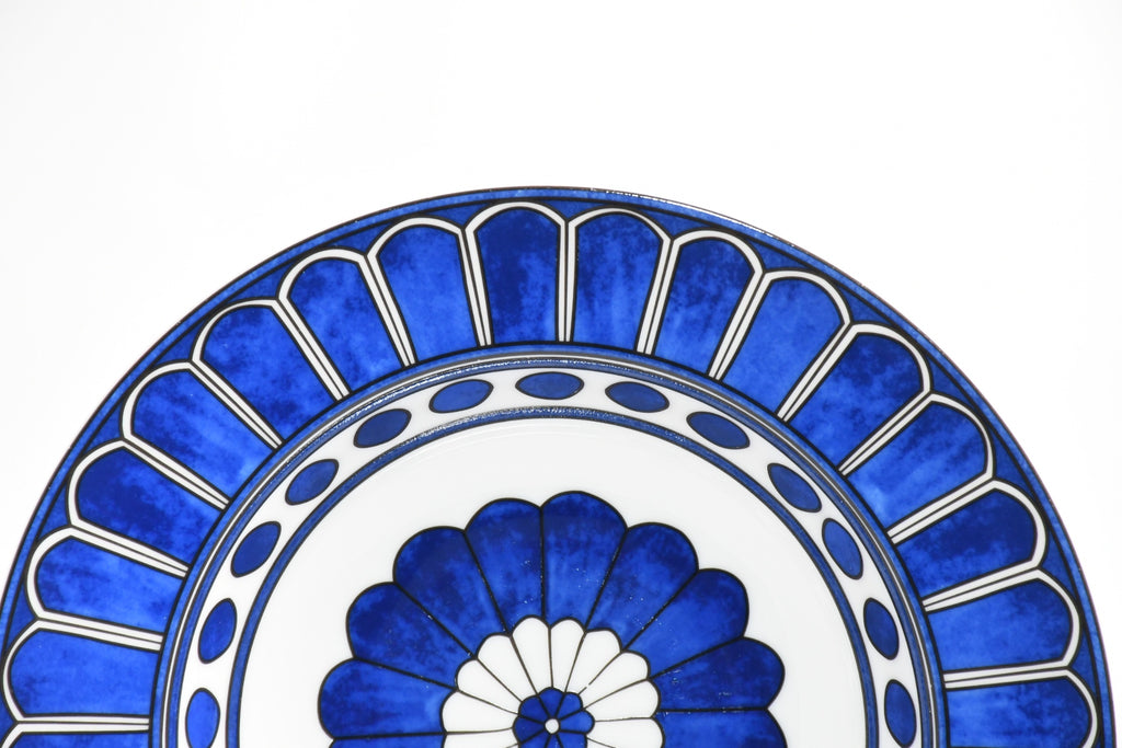 Hermes Bleus d'Ailleurs Pasta Plate porcelain blue soup dinner 24 cm
