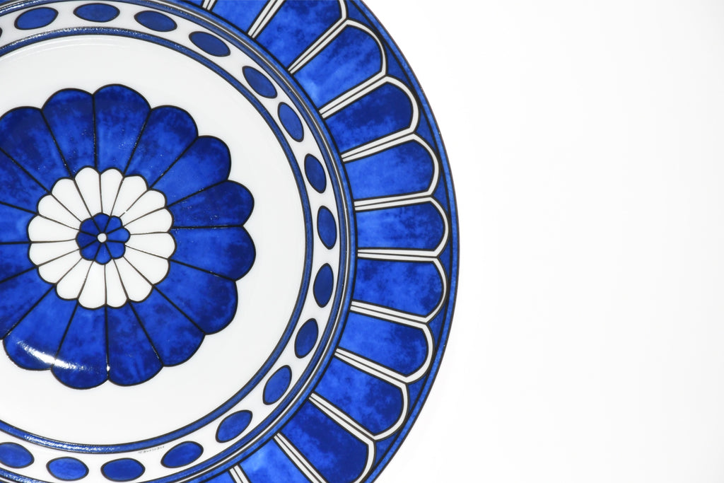Hermes Bleus d'Ailleurs Pasta Plate porcelain blue soup dinner 24 cm