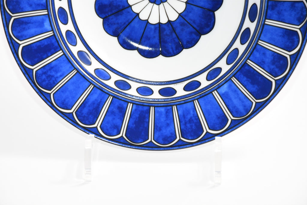 Hermes Bleus d'Ailleurs Pasta Plate porcelain blue soup dinner 24 cm