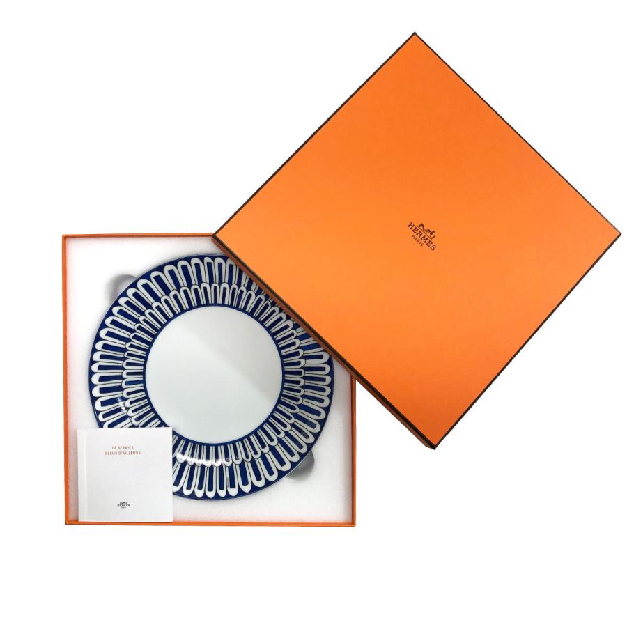 Hermes Bleus d'Ailleurs Dessert Plate 22 cm blue porcelain dinner 8.75"