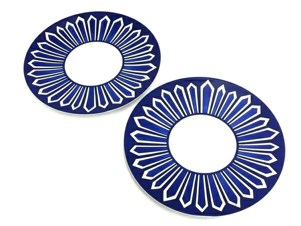 Hermes Bleus d'Ailleurs Set of 2 Dinner Plate 27 cm porcelain tableware blue 10.8"