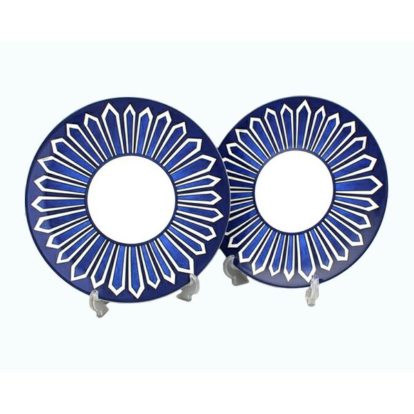 Hermes Bleus d'Ailleurs Set of 2 Dinner Plate 27 cm porcelain tableware blue 10.8"