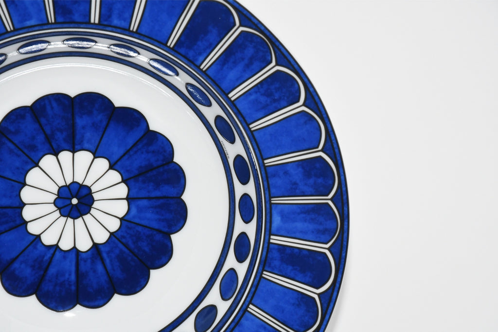 Hermes Bleus d'Ailleurs Set of 2 Pasta Plate porcelain soup dinner 24 cm M014