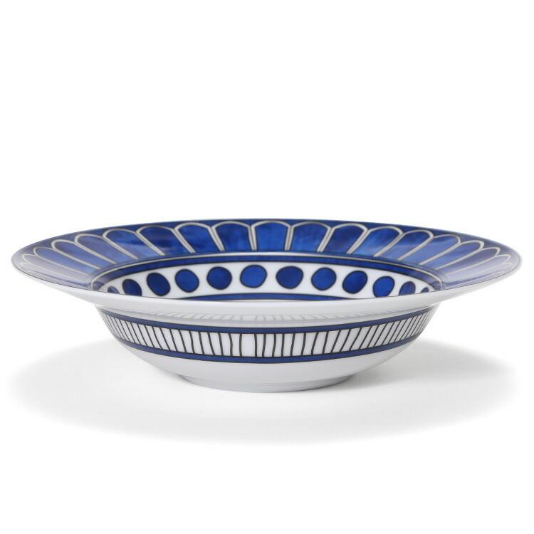 Hermes Bleus d'Ailleurs Set of 2 Pasta Plate porcelain soup dinner 24 cm