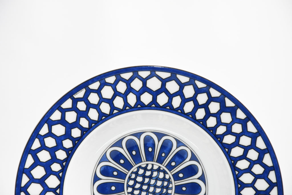Hermes Bleus d'Ailleurs Soup Plate porcelain pasta 21 cm EX M560