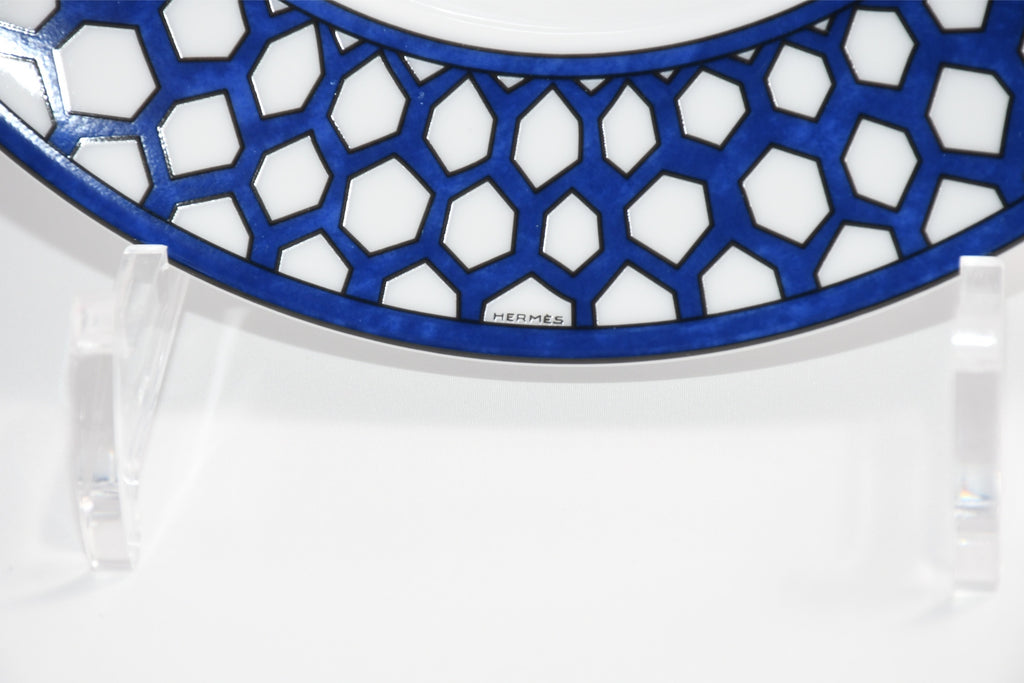 Hermes Bleus d'Ailleurs Soup Plate porcelain pasta 21 cm EX M560