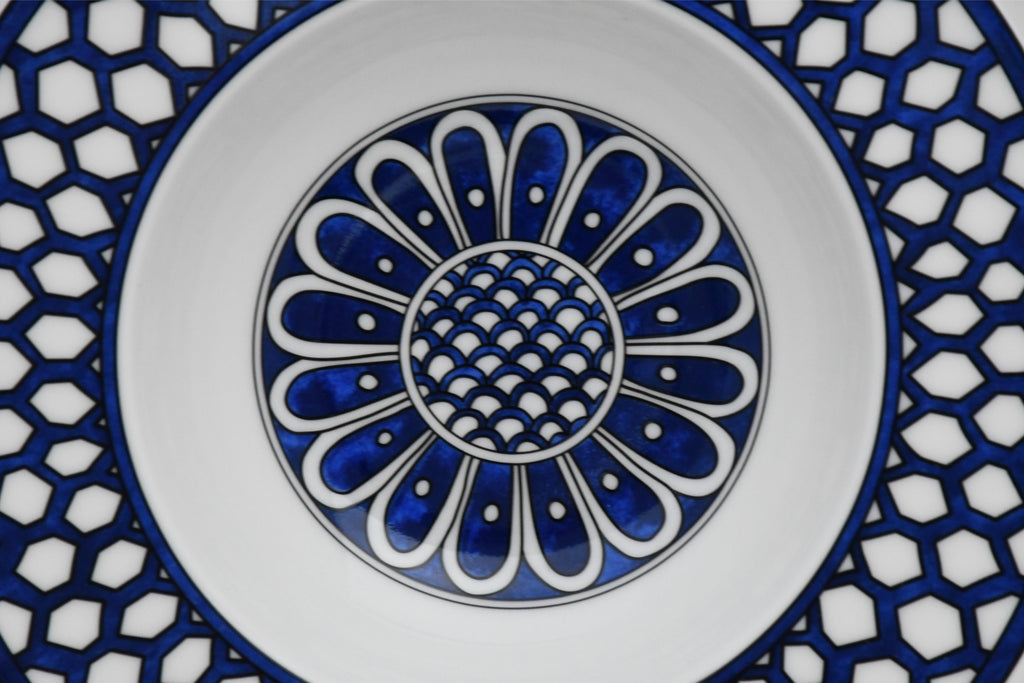 Hermes Bleus d'Ailleurs Soup Plate porcelain pasta 21 cm 059