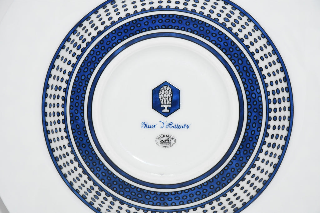 Hermes Bleus d'Ailleurs Soup Plate porcelain pasta 21 cm 059