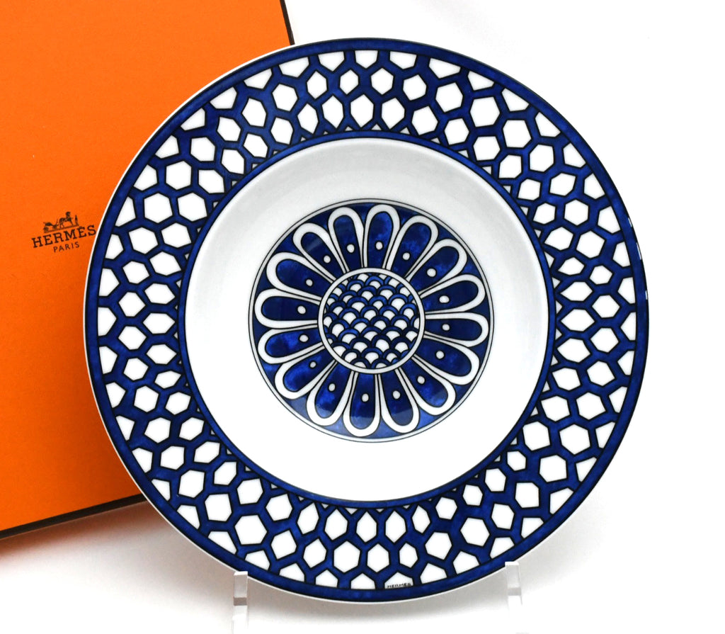 Hermes Bleus d'Ailleurs Soup Plate porcelain pasta 21 cm 059