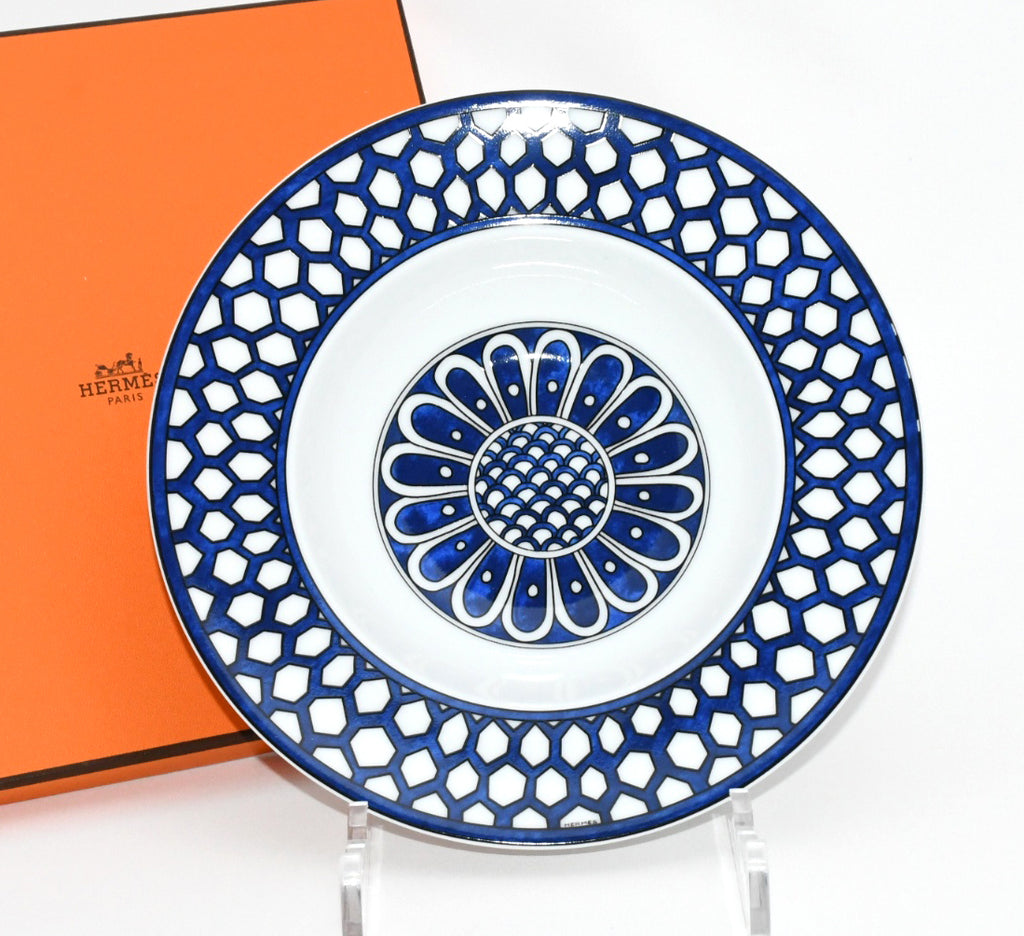 Hermes Bleus d'Ailleurs Soup Plate porcelain pasta 21 cm 059