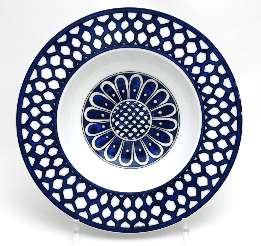 Hermes Bleus d'Ailleurs Soup Plate porcelain pasta 21 cm 059