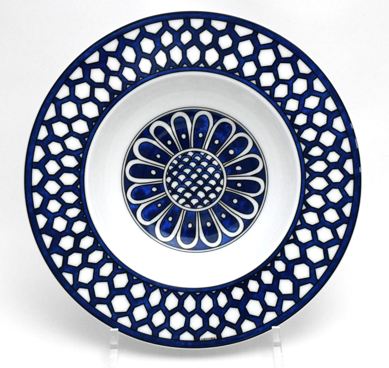 Hermes Bleus d'Ailleurs Soup Plate porcelain pasta 21 cm 059
