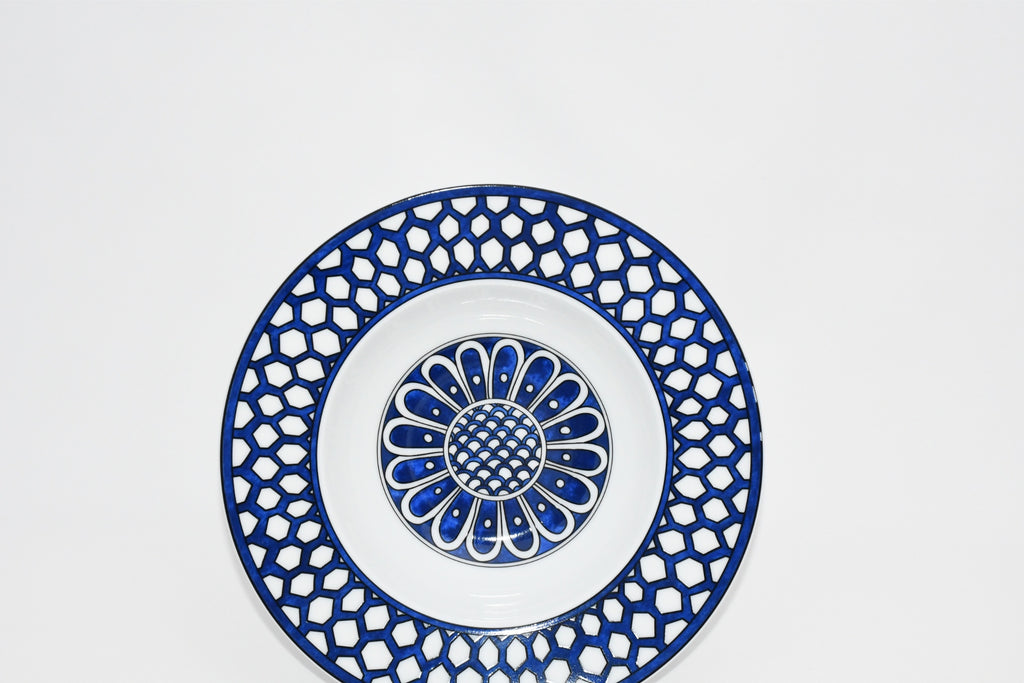 Hermes Bleus d'Ailleurs Soup Plate porcelain pasta 21 cm 059