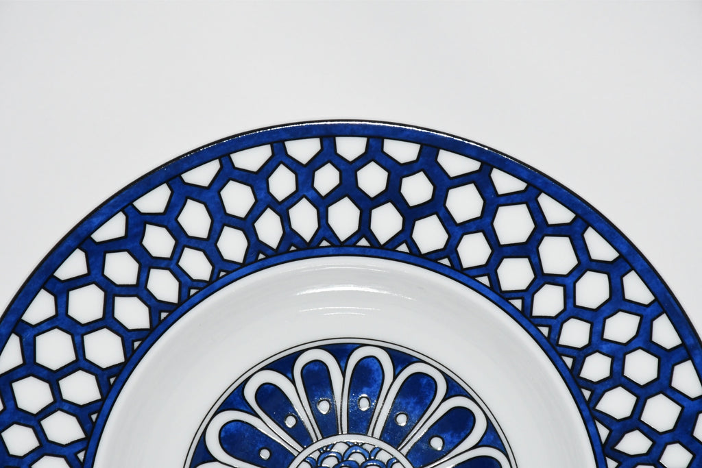 Hermes Bleus d'Ailleurs Soup Plate porcelain pasta 21 cm 059