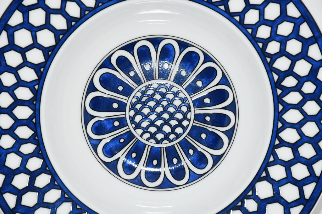 Hermes Bleus d'Ailleurs Soup Plate porcelain pasta 21 cm 059