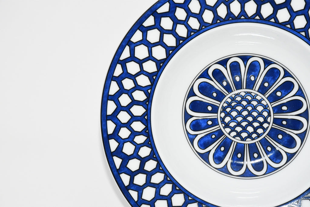 Hermes Bleus d'Ailleurs Soup Plate porcelain pasta 21 cm 059